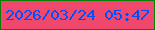 文字の大きさ：2、枠の色：097d01、背景の色：ef486c、文字の色：014efc 無料ブログパーツのブログ時計