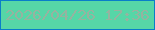 文字の大きさ：1、枠の色：097ec9、背景の色：56d6a7、文字の色：96b3a0 無料ブログパーツのブログ時計