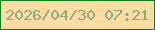 文字の大きさ：3、枠の色：098025、背景の色：fddca1、文字の色：88ab84 無料ブログパーツのブログ時計