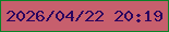 文字の大きさ：4、枠の色：098227、背景の色：c75f6d、文字の色：2b035f 無料ブログパーツのブログ時計