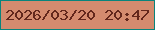 文字の大きさ：3、枠の色：09847c、背景の色：d48b6f、文字の色：63271c 無料ブログパーツのブログ時計