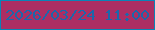 文字の大きさ：1、枠の色：0984b7、背景の色：ac2e63、文字の色：1b67ab 無料ブログパーツのブログ時計
