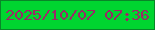 文字の大きさ：1、枠の色：098628、背景の色：00d530、文字の色：9c2867 無料ブログパーツのブログ時計