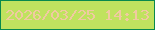 文字の大きさ：3、枠の色：09894d、背景の色：c0e25f、文字の色：f0caa1 無料ブログパーツのブログ時計