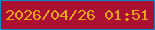 文字の大きさ：2、枠の色：0989c6、背景の色：ab1033、文字の色：e6a616 無料ブログパーツのブログ時計