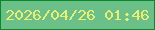 文字の大きさ：4、枠の色：098a28、背景の色：6bbf89、文字の色：eaef74 無料ブログパーツのブログ時計