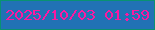 文字の大きさ：2、枠の色：099272、背景の色：2172b5、文字の色：fc19a1 無料ブログパーツのブログ時計
