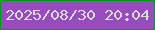 文字の大きさ：4、枠の色：099325、背景の色：974bbd、文字の色：d8dddb 無料ブログパーツのブログ時計