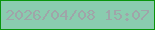 文字の大きさ：3、枠の色：09950c、背景の色：8accaf、文字の色：9fa5a9 無料ブログパーツのブログ時計