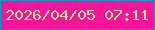 文字の大きさ：3、枠の色：099bc5、背景の色：f9139a、文字の色：c1e993 無料ブログパーツのブログ時計