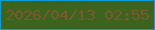 文字の大きさ：5、枠の色：099cd9、背景の色：3c641e、文字の色：7a592c 無料ブログパーツのブログ時計