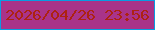文字の大きさ：4、枠の色：099ce2、背景の色：a93389、文字の色：ad2212 無料ブログパーツのブログ時計