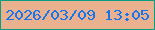 文字の大きさ：1、枠の色：099d81、背景の色：eab18f、文字の色：1674ec 無料ブログパーツのブログ時計