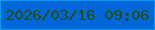 文字の大きさ：3、枠の色：099df2、背景の色：0266db、文字の色：224f0d 無料ブログパーツのブログ時計