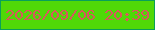 文字の大きさ：3、枠の色：099f59、背景の色：50d807、文字の色：d7595c 無料ブログパーツのブログ時計