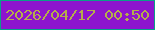 文字の大きさ：1、枠の色：099f88、背景の色：8d14ce、文字の色：b5ae4a 無料ブログパーツのブログ時計
