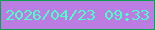 文字の大きさ：5、枠の色：09a04f、背景の色：bb7de1、文字の色：4cfec8 無料ブログパーツのブログ時計