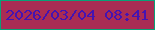 文字の大きさ：2、枠の色：09a177、背景の色：aa2c54、文字の色：4413b1 無料ブログパーツのブログ時計