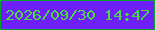 文字の大きさ：2、枠の色：09a22b、背景の色：6d1ffc、文字の色：48db44 無料ブログパーツのブログ時計