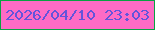 文字の大きさ：1、枠の色：09a243、背景の色：fe6bc5、文字の色：6454db 無料ブログパーツのブログ時計