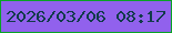 文字の大きさ：4、枠の色：09a326、背景の色：9161ed、文字の色：113b4a 無料ブログパーツのブログ時計