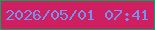 文字の大きさ：1、枠の色：09a560、背景の色：d01f61、文字の色：7592f3 無料ブログパーツのブログ時計