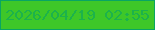 文字の大きさ：2、枠の色：09a563、背景の色：3ec728、文字の色：1cb34b 無料ブログパーツのブログ時計