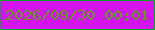 文字の大きさ：2、枠の色：09a627、背景の色：d513f0、文字の色：5ca113 無料ブログパーツのブログ時計
