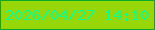 文字の大きさ：3、枠の色：09a82b、背景の色：97d707、文字の色：0fff88 無料ブログパーツのブログ時計