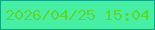 文字の大きさ：3、枠の色：09a882、背景の色：46efa3、文字の色：5cd730 無料ブログパーツのブログ時計