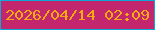 文字の大きさ：2、枠の色：09a8d7、背景の色：c4266d、文字の色：f5a914 無料ブログパーツのブログ時計
