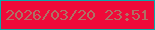 文字の大きさ：5、枠の色：09aaaa、背景の色：ef0a39、文字の色：ae7165 無料ブログパーツのブログ時計
