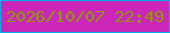 文字の大きさ：4、枠の色：09aae8、背景の色：cb26b9、文字の色：8d9801 無料ブログパーツのブログ時計
