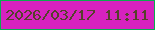 文字の大きさ：2、枠の色：09ac4f、背景の色：d622bf、文字の色：55412b 無料ブログパーツのブログ時計