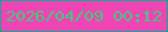 文字の大きさ：2、枠の色：09ad8f、背景の色：ef44b4、文字の色：3ece7b 無料ブログパーツのブログ時計