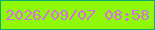 文字の大きさ：5、枠の色：09ae6e、背景の色：90f90a、文字の色：d86ce6 無料ブログパーツのブログ時計