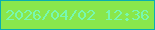 文字の大きさ：2、枠の色：09aeb0、背景の色：89e74c、文字の色：77f8b1 無料ブログパーツのブログ時計
