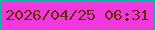 文字の大きさ：4、枠の色：09b3a1、背景の色：f138dd、文字の色：662c04 無料ブログパーツのブログ時計