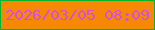 文字の大きさ：2、枠の色：09b42d、背景の色：f68804、文字の色：d14ede 無料ブログパーツのブログ時計