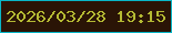 文字の大きさ：5、枠の色：09b7c7、背景の色：2a1406、文字の色：b5ba33 無料ブログパーツのブログ時計