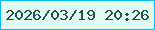 文字の大きさ：1、枠の色：09b8fa、背景の色：e0fcf2、文字の色：27504c 無料ブログパーツのブログ時計