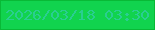 文字の大きさ：1、枠の色：09b936、背景の色：11d34e、文字の色：2ace91 無料ブログパーツのブログ時計