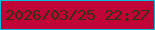 文字の大きさ：3、枠の色：09bcdc、背景の色：c10437、文字の色：323211 無料ブログパーツのブログ時計