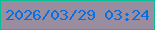 文字の大きさ：5、枠の色：09be94、背景の色：998d9f、文字の色：076fe2 無料ブログパーツのブログ時計