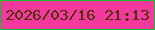 文字の大きさ：3、枠の色：09c127、背景の色：f3399e、文字の色：512f07 無料ブログパーツのブログ時計