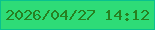 文字の大きさ：4、枠の色：09c18e、背景の色：2edc77、文字の色：278121 無料ブログパーツのブログ時計