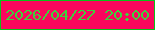 文字の大きさ：4、枠の色：09c219、背景の色：fa075d、文字の色：3ed13c 無料ブログパーツのブログ時計