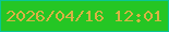 文字の大きさ：5、枠の色：09c594、背景の色：25c624、文字の色：d7b344 無料ブログパーツのブログ時計