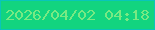 文字の大きさ：4、枠の色：09c5ba、背景の色：12d47f、文字の色：78e983 無料ブログパーツのブログ時計