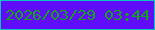 文字の大きさ：4、枠の色：09c7bf、背景の色：610dfd、文字の色：12a412 無料ブログパーツのブログ時計